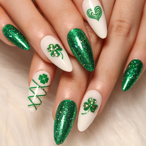 Uñas Postizas de Gel con Diseño de Ojo de Gato, 24 Piezas, Venta al por Mayor, Marca Privada, para el Día de San Patricio - Product Image 6