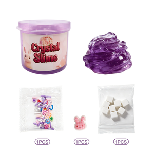 Kit de Slime de Cristal con Purpurina Morada de Conejito Adorable, No Pegajoso, DIY, Alivio del Estrés, Juguete para Niños, Regalo de Cumpleaños, Venta al por Mayor, OEM, ODM - Product Image 2