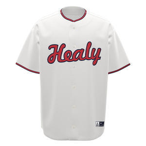 HEALY American Retro Contrast Color Baseball Jersey Breathable <b>Mesh</b> Sporty <b>Short</b> Sleeve Street Wear Top - Product Image 1