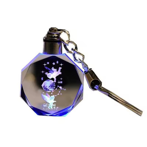 Honor of Crystal Keychain 3d Laser Hot Selling Crystal Key Rings Crystal Gift Souvenir
