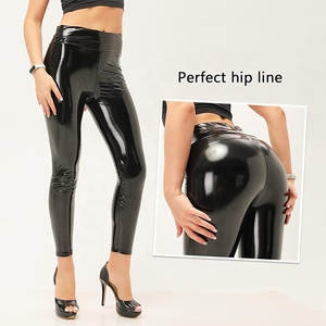 Pantalon en cuir liquide pour femme, leggings extensibles effet mouillé, collants brillants réfléchissants, pantalon tendance effet mouillé, pantalon en latex - Product Image 2