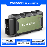Herramienta de Programación Topdon Rlink J2534, Programador VCI Pass-Thru J2534, Herramientas de Diagnóstico, Escáner Automotriz, Actualizaciones Gratuitas de por Vida