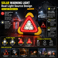 Triangle de signalisation solaire LED pour voiture, trépied lumineux clignotant, anti-collision arrière pour camion, SUV, fourgonnette, sécurité en cas d'urgence et stationnement