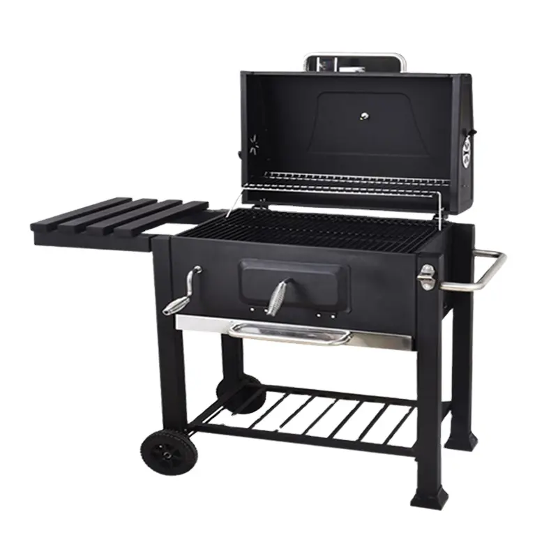 Courtyard Square BBQ Grill Outdoor Black Large Hand Barbecue Grill OEM Can Be Customized