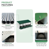 Nichoir à poules en métal de haute qualité à 4 compartiments, boîte de ponte automatique pour volailles avec plateau de collecte des œufs en plastique, pour ferme et poulailler