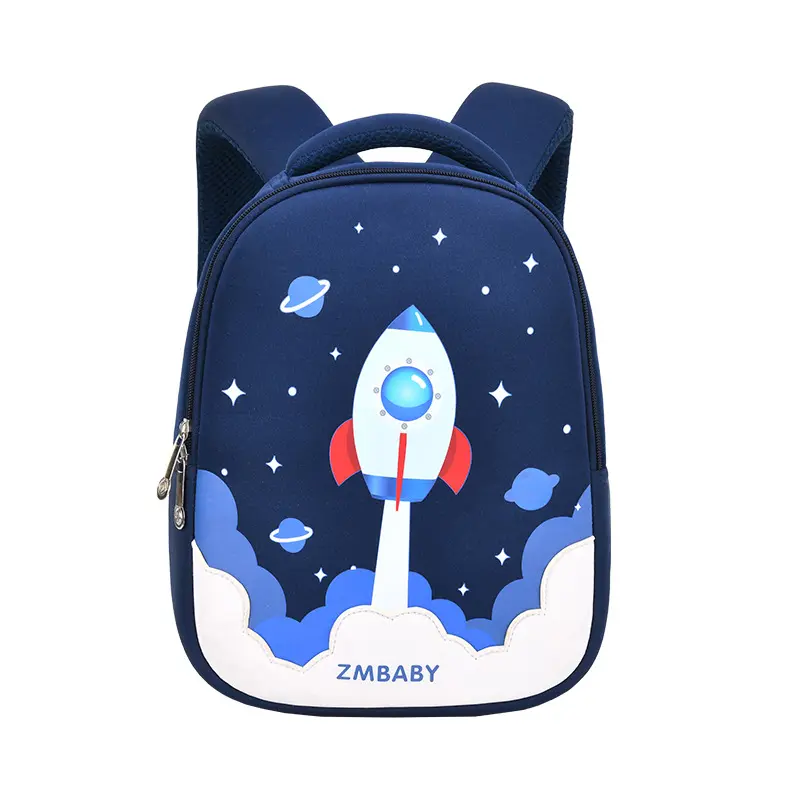 Wholesale Hot Selling Heat Transfer Cartoon Pattern book bag Neoprene Backpack Kids Schoolbag