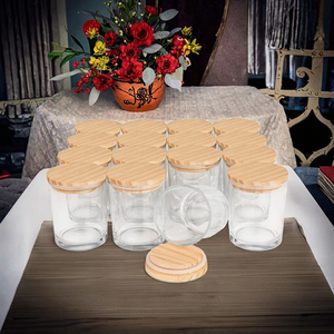 Pot à bougie en verre borosilicate minimaliste sur mesure avec couvercle, impression décalée <span class=keywords><strong>pour</strong></span> <span class=keywords><strong>bougies</strong></span> parfumées de Noël, porte-bougie chauffe-plat - Product Image 3