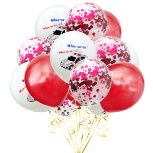 15개 12인치 라텍스 자동차 모양 프린트 만화 콘페티 풍선 귀여운 베이비 샤워 장식 어린이 생일 선물 - Product Image 6