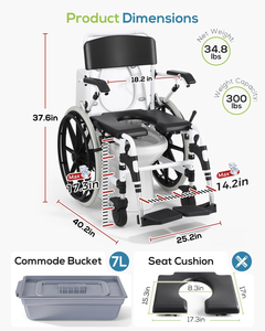 <span class=keywords><strong>Silla</strong></span> <span class=keywords><strong>de</strong></span> Baño para Personas Mayores <span class=keywords><strong>con</strong></span> <span class=keywords><strong>Ruedas</strong></span>, Material <span class=keywords><strong>de</strong></span> Aleación <span class=keywords><strong>de</strong></span> Aluminio, para <span class=keywords><strong>Inodoro</strong></span> y <span class=keywords><strong>Silla</strong></span> <span class=keywords><strong>de</strong></span> <span class=keywords><strong>Ruedas</strong></span> Móvil LQX-EUAL2405P - Product Image 2