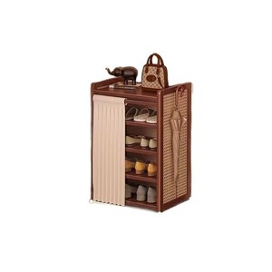Simple bamboo shoe rack, home use, economical multi-layer dustproof shoe rack, space-saving storage <b>shelf</b>. - Product Image 5