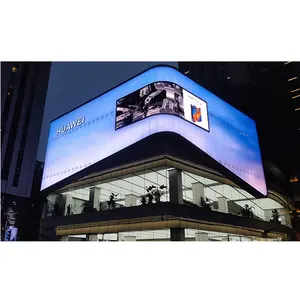 Large Video Screen Outdoor P10 Naked Eye 3D Animation Digital Led Display With Curved Corner