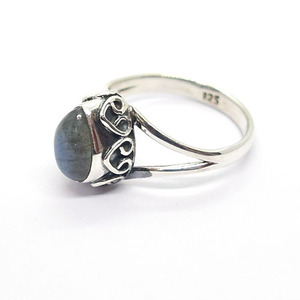 Anillo de labradorita personalizado en plata de ley 925 con baño de oro vermeil, anillo de eternidad para mujer, anillos con piedras preciosas a precio reducido. - Product Image 1