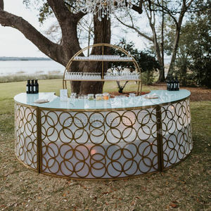 Comptoir de <span class=keywords><strong>bar</strong></span> lumineux à LED pour les fêtes et les événements, cadre en acier inoxydable, salle de banquet, boissons, cocktails, comptoirs de <span class=keywords><strong>bar</strong></span> portables - Product Image 4