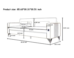 Ensemble de canapés trois places en velours Golden Legs, style moderne, pour hôtel de luxe, hall d'entrée, villa, bureau de direction, salle d'attente, décoration - Product Image 6