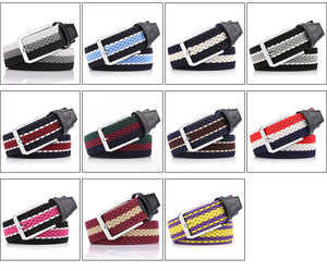 Özel Logo kemer üreticisi ithal kauçuk kadınlar rahat dokuma streç elastik örgülü kemer erkekler Golf kemerleri - Product Image 3