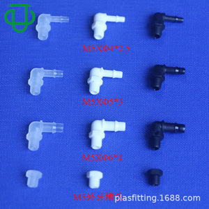 Conector en Codo Macho Roscado M5 JUPlasfitting para Tubo de PU, Tubo Rígido, Línea de Suministro de Tinta, Rosca Externa 4*2.5 - Product Image 1