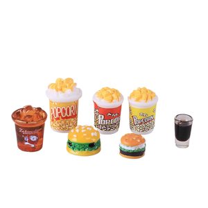 caoh Popcorn, <span class=keywords><strong>Burger</strong></span>, Cola Set, Maison de poupée, Jouets, Décorations, Artisanat en résine, Matériaux faits main DIY - Product Image 3