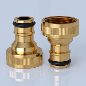 Guoma Ruixiang Brass <b>Connector</b> 12-16mm Threaded Nipple <b>Quick</b> <b>Connector</b> For Water Pipes Faucet Car Washer - Product Image 1