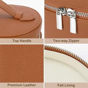 Organisateur de maquillage de voyage en cuir PU de grande capacité portable pour femmes - Product Image 6