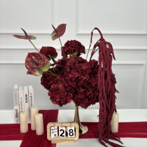 DKB Arreglo de Flores Artificiales en Forma de Bola, Centro de Mesa para Bodas, Bola de Flores de Rosa <span class=keywords><strong>Roja</strong></span> de Seda Artificial para Bodas - Product Image 1
