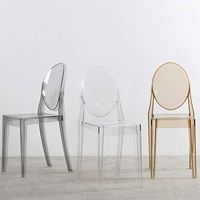 Chaises modernes populaires transparentes pour intérieur et extérieur, chaises de réception d'hôtel, chaises de restaurant, chaises en plastique durables fabriquées en usine