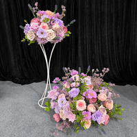 Boule de fleurs artificielles en soie rose et violette pour centre de table de mariage, décoration pour événements de Noël et d'Halloween