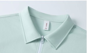 เสื้อโปโลแขนสั้นผู้ชายสไตล์มินิมอลญี่ปุ่<span class=keywords><strong>น</strong></span>แบบลำลองธุรกิจ สีบล็อก คอซิปครึ่งตัว ผ้า 220GSM รับทำโลโก้ตามสั่ง สำหรับขายส่ง - Product Image 3