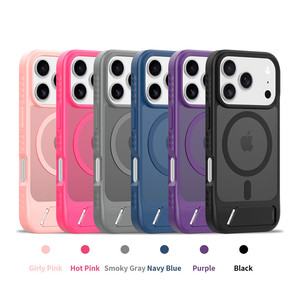 Funda rígida de piel translúcida para PC, funda de teléfono con cargador inalámbrico magnético mate arena para iPhone 17 Pro, soporte - Product Image 6