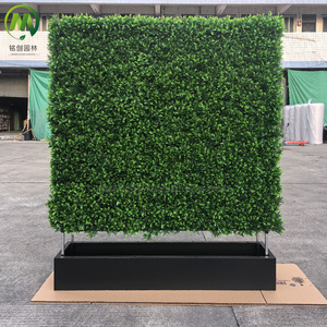 Siepe Artificiale in Plastica Anti-UV, Recinzione <span class=keywords><strong>per</strong></span> Privacy, Muro Verde da Giardino con Fioriera Nera - Product Image 5