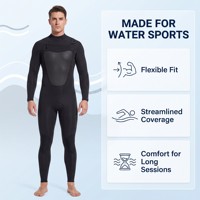 Combinaison de surf pour homme avec fermeture éclair avant en néoprène naturel
