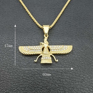 18K Or Cristal Incrusté Moyen-Orient Perse Zoroastrism <span class=keywords><strong>Zoroastrisme</strong></span> Amulette Collier Bijoux - Product Image 5