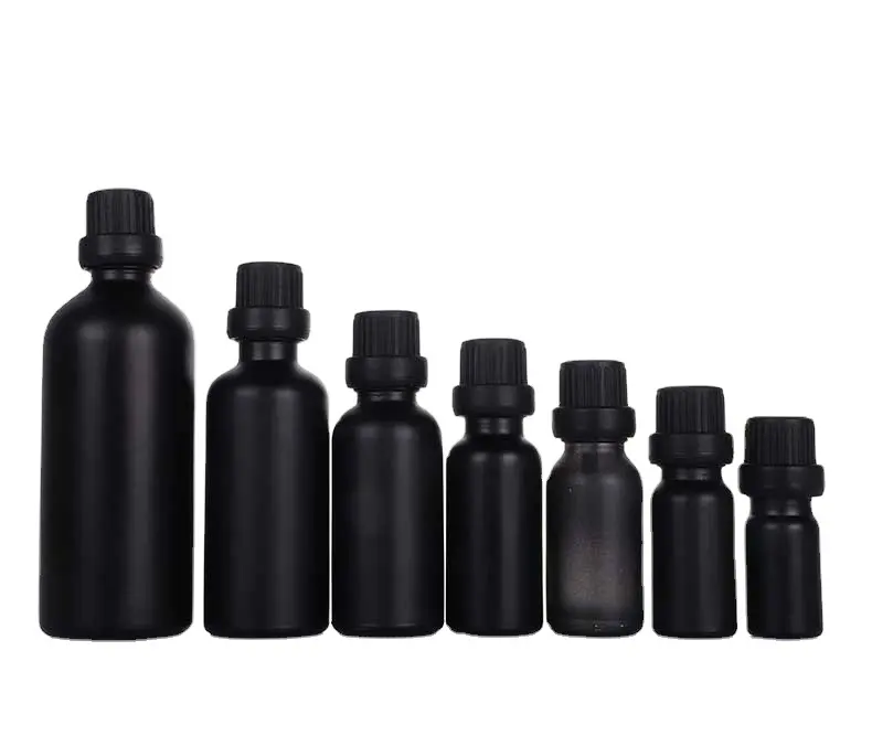 Groothandel 5Ml 10Ml 15Ml 20Ml 30Ml 50Ml 100Ml 30Ml Matte Black Frosted fles Dropper Cosm Met Kindveilige