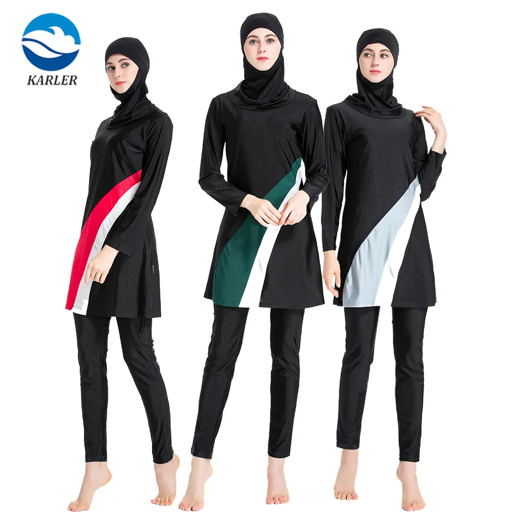 Swimsuit Islamic Full Cover Modest Swimwear 3 Piece Bathingsuit