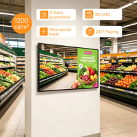 Señalización Digital LCD Comercial de 1200 Nits de Alto Brillo, Tablero de Menú para Vestíbulo de Hotel con Software Inteligente de Publicación en la Nube CMS
