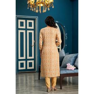Vestido estampado étnico Premium Kurta Pant Dupatta Set Summer Casual Party Wear Suit In Wholesale Pure Cotton Indian & Pakistani - Product Image 4