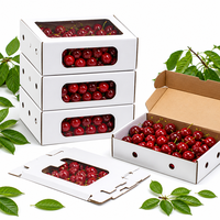 Witte kersenverpakking met transparant venster, kussenverpakking, aangepast logo, fruitgeschenkdoos voor premium kersen exporteur groothandel