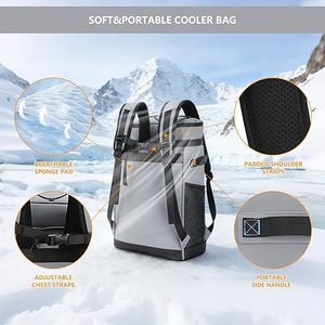 <strong>Backpack</strong> <strong>Cooler</strong>,40 Cans <strong>Cooler</strong> <strong>Backpack</strong> Insulated Waterproof&amp;Leak Proof,Soft <strong>Cooler</strong> Bag with 2 Compartments - Product Image 6