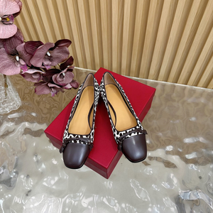 Zapatos Retro de Estilo Coreano con Estampado de Leopardo y Bloques de Color, Punta Cerrada y Amortiguación, para el Verano y el Trabajo - Product Image 1