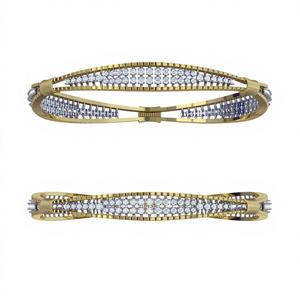 Elegante Brazalete de Diamantes Naturales con Corte Brillante para Mujer, Certificado IGI, Chapado en Oro Amarillo de 14 Quilates, 1.80 Quilates, Color FG, Claridad VVS-VS - Product Image 1