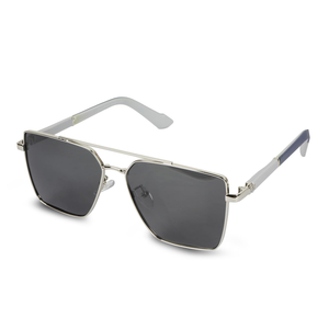 แว่นกันแดดดีไซน์เนอร์รุ่น NOVISON Jk-26626-106 UV400 หรูหรา ทนทาน กรอบสีเงิน เลนส์สีน้ำเงิน TAC โพลาไรซ์ แบบสองบริดจ์ สำหรับทั้งชายและหญิง กำลังเป็นที่นิยม - Product Image 1