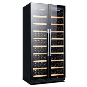 Réfrigérateur cave à vin numérique à porte vitrée noire pour vins rouges, blancs, champagne et vins mousseux - Product Image 1