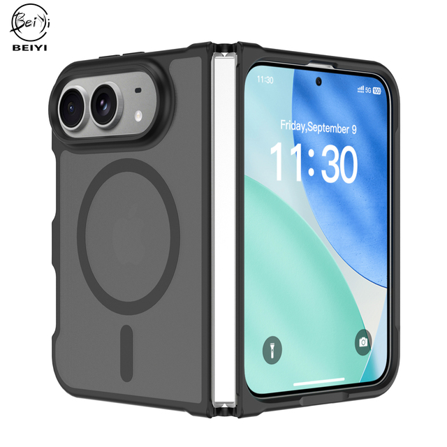 Customize the Latest 18fold Magnetic Phone case for iPhone with Left and Right Folding Frosted Anti Drop Protective Cover