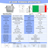 Servo Industrial ZY-100HV sin Escobillas de 180 kg de Torque, 15V de Alto Voltaje, Codificación Magnética para UAV y Robótica de Uso Pesado