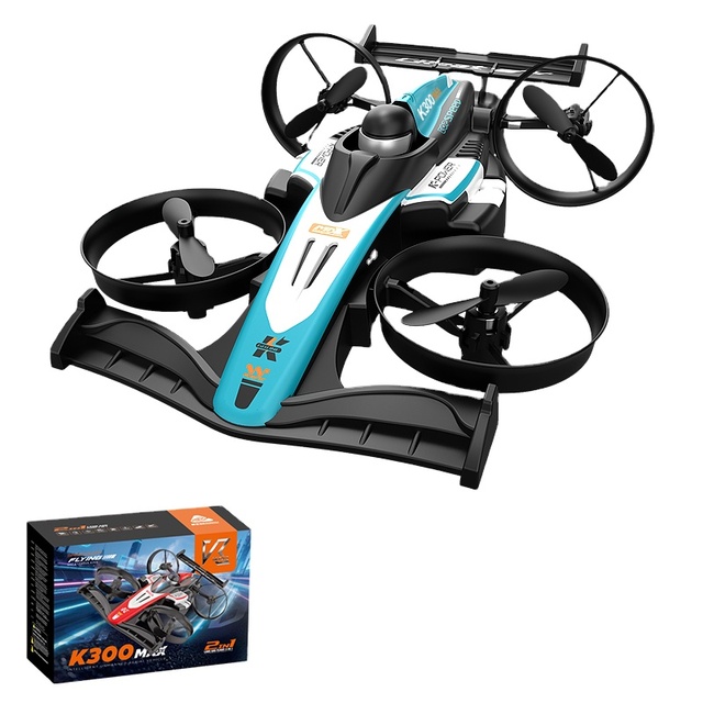 K300 Max 2 in 1 RC Drone Car with 500mAh Battery 8 Mins Flight One Key Takeoff 360 Roll HD Camera Ready RC Vehicle