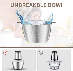 Home Kitchen Stainless Steel Mini Food Colors Meat <b>Chopper</b> 2L 3L New Mincer Electric Meat Grinder <b>Sale</b> - Product Image 6