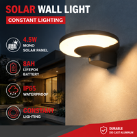 Lampe murale solaire LED 500LM à succès, extérieure IP65 en aluminium moulé sous pression, blanc chaud 3000K, pour clôture de jardin