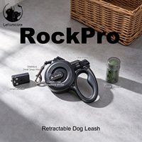Laisse de chien intelligente avec lampe torche LED, sifflet électronique, rechargeable par USB, laisse rétractable en nylon et acier pour chiens de grande taille