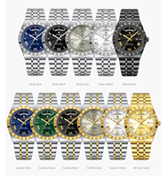 POEDAGAR 675 Montre-bracelet de luxe originale à quartz pour homme, étanche, lumineuse, en acier inoxydable, avec calendrier