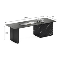 Table de conférence de direction haut de gamme moderne et luxueuse en MDF pour hôtel, usage polyvalent intégré bureau-salle à manger