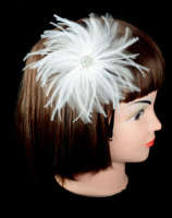 Plume Fascinator fleur pince à cheveux pour femmes chapeaux de mariée mariage Cocktail thé fête Derby Costume chapeau épingle accessoire de cheveux